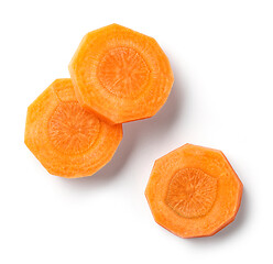 Image showing fresh raw peeled carrot slices