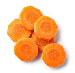 Image showing fresh raw peeled carrot slices