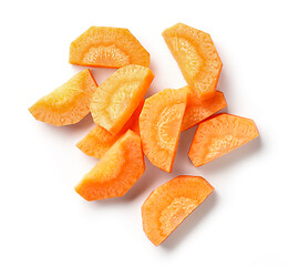 Image showing fresh raw peeled carrot slices