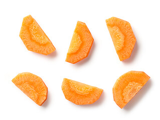 Image showing fresh raw peeled carrot slices