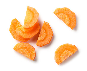 Image showing fresh raw peeled carrot slices