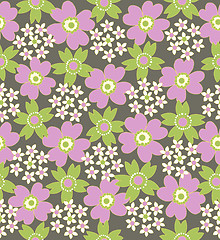 Image showing floral seamless tiled pattern 