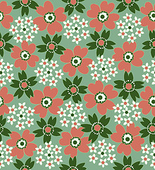 Image showing floral seamless tiled pattern 