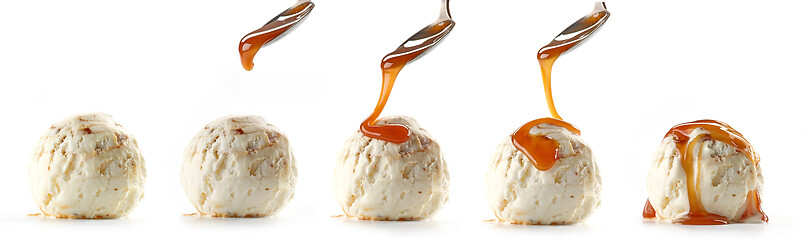 Image showing ice cream with caramel sauce