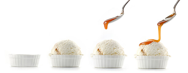 Image showing ice cream with caramel sauce