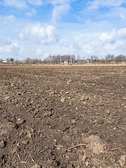 Image showing Plowed field at spring