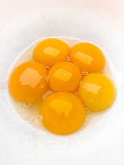 Image showing Raw egg yolks