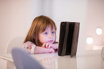 Image showing child playing with digital tablet