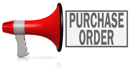 Image showing Purchase Orderword with red megaphone