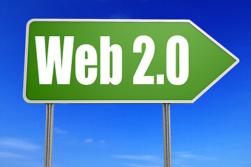 Image showing Web 2.0 word with green road sign