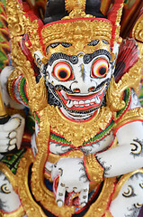 Image showing Colorful sculpture at the Ubud Palace on Bali island,