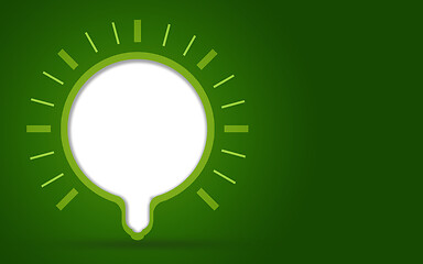 Image showing Lightbulb on dark green background