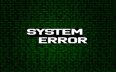 Image showing System error on binary code background