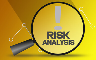 Image showing Risk analysis with glass magnifier