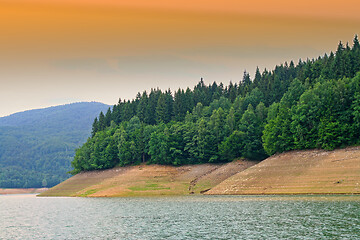 Image showing Low level of water lake