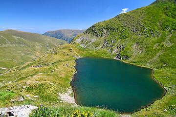 Image showing Clear alpine lake scene in Romanian Carpathians