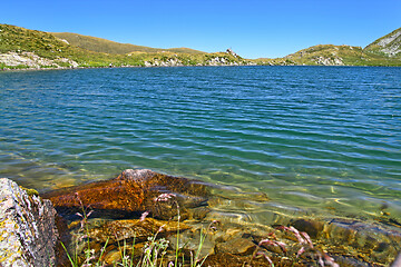 Image showing Clear summer lake in the mountains