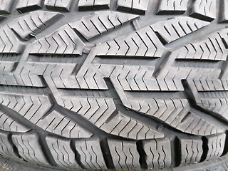 Image showing Close up image of winter tyre