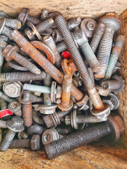 Image showing Used and rusted screws