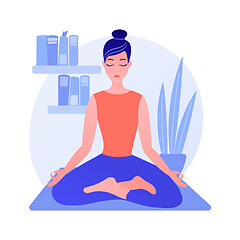 Image showing Home yoga abstract concept vector illustration.