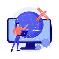 Image showing Global web connection abstract concept vector illustration.