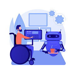 Image showing Smart technology for persons with disabilities abstract concept vector illustration.