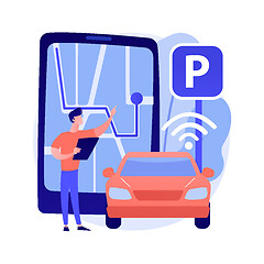 Image showing Self-parking car system abstract concept vector illustration.