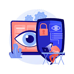 Image showing Eye tracking technology abstract concept vector illustration.