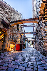 Image showing Medieval street  St. Catherine\'s Passage in Tallinn, Estonia 