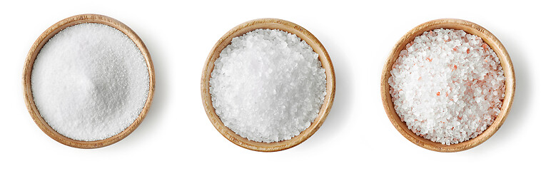 Image showing wooden bowl of salt