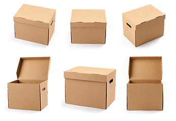 Image showing set of cardboard boxes