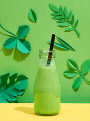 Image showing bottle of green smoothie