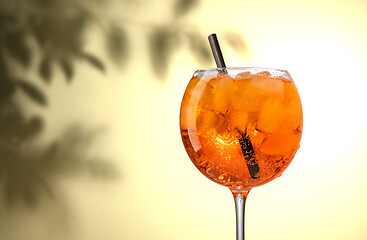 Image showing glass of orange cocktail