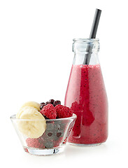 Image showing bottle of fresh smoothie