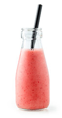 Image showing bottle of banana and strawberry smoothie