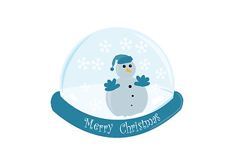 Image showing lonely snowman in a bubble