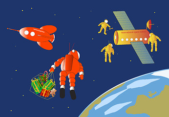 Image showing santa in space