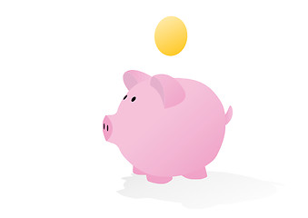 Image showing piggy bank with blank coin