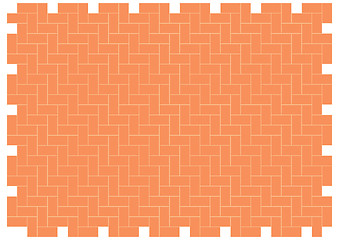 Image showing patio floor herring bone brickwork pattern