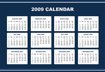 Image showing editable 2009 calendar 