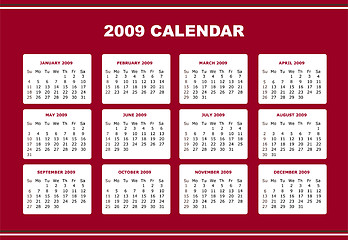 Image showing editable 2009 calendar 