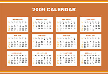 Image showing editable 2009 calendar 