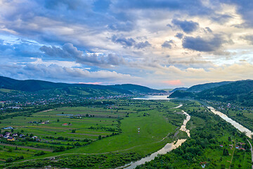 Image showing Populated valley in Romanian Carpathians