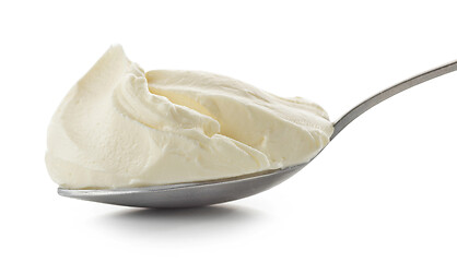 Image showing spoon of cream cheese