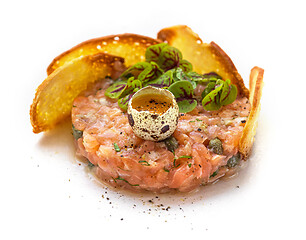 Image showing plate of salmon tartare