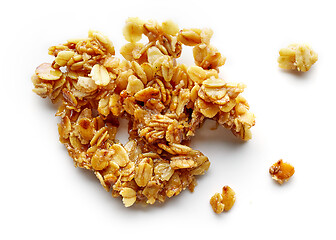 Image showing piece and crumbs of homemade granola