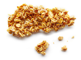 Image showing piece and crumbs of homemade granola