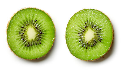Image showing two various kiwi slices