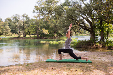 Image showing woman meditating and doing yoga exercise