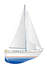 Image showing sailing yacht illustration